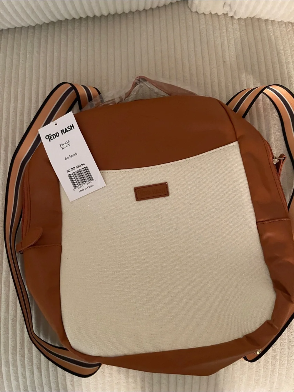 Brown & Cream Canvas Backpack
